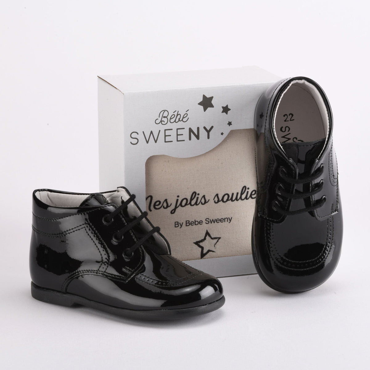 Boys Black Patent Leather Walker Shoes – Bebe Sweeny