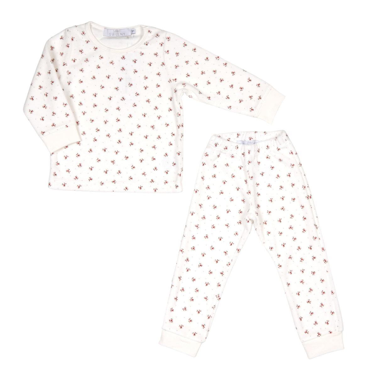 Buy LEHANE | Girls Ivory & Red Flower Print Velour Pyjamas (2) Online |  Bebe Sweeny