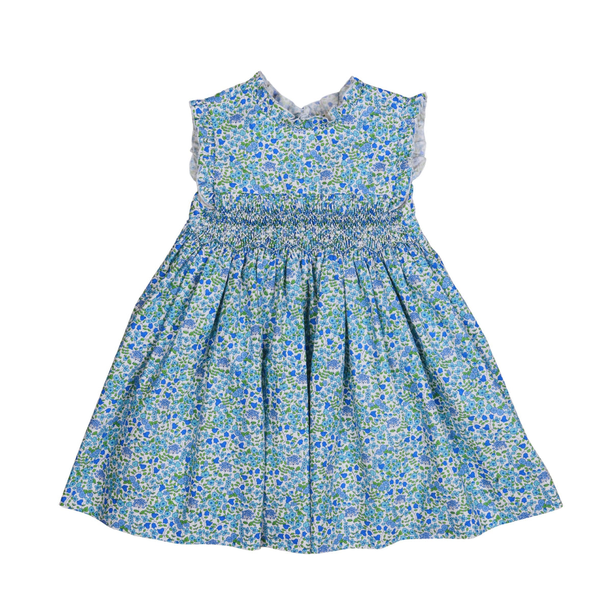 Nina | Girls Blue Floral Cotton Dress 6Y Nina | Girls Blue Floral Cotton Dress 6Y