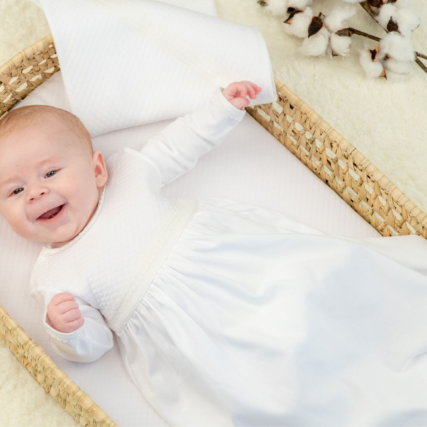 Cute Baby Boy Is Lying Down On Cloth Wearing White Dress And Woolen Knitted  Cap Cute HD wallpaper | Pxfuel