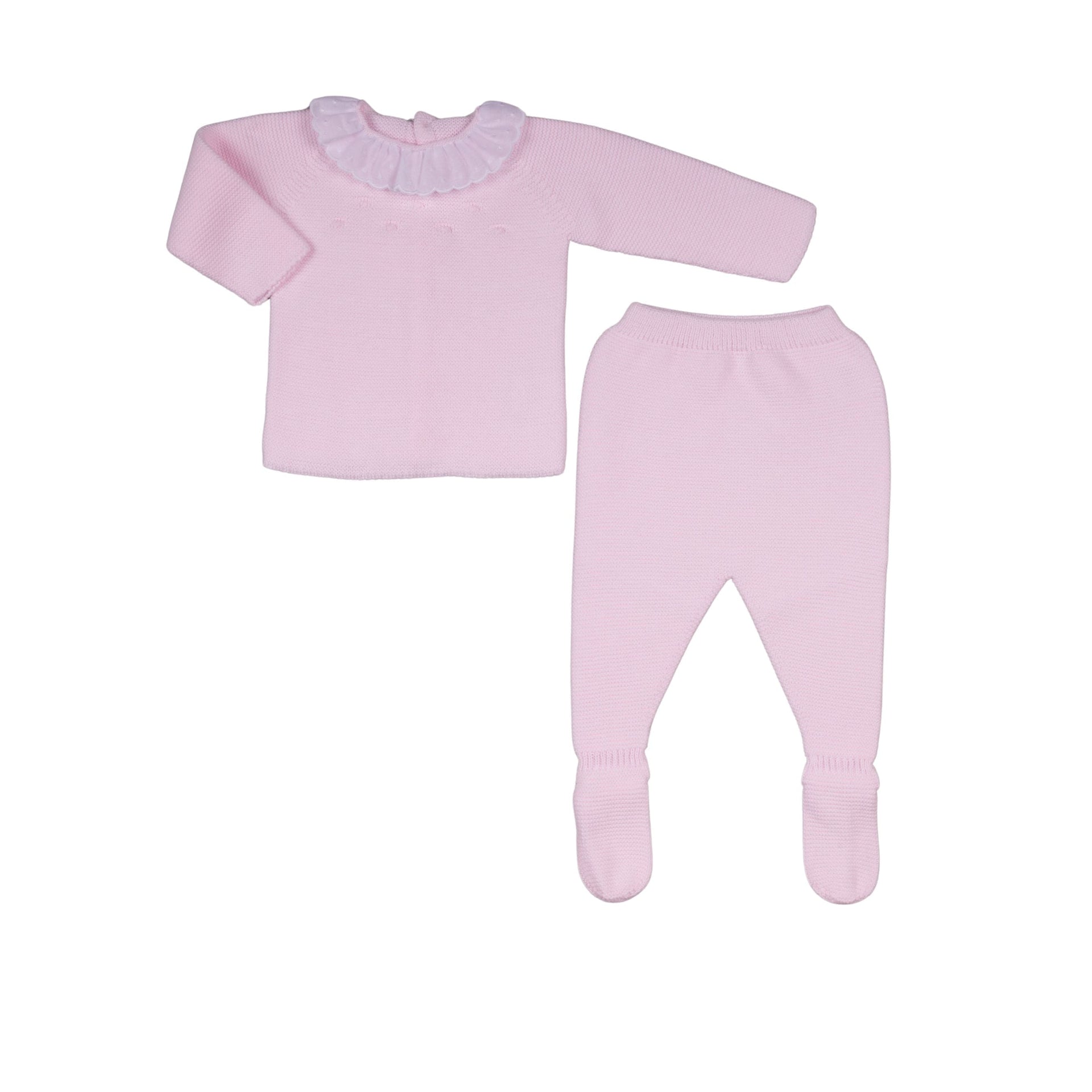 NATY Pink Knitted Cotton All-in-One Set – Bebe Sweeny